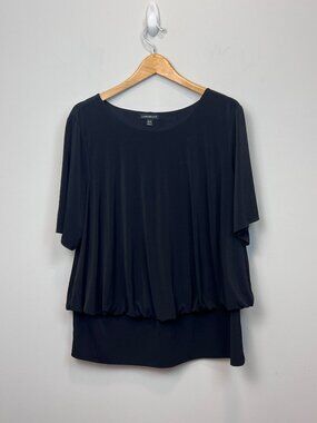Lane Bryant Black Layered Blouson Top Size 18/20 Plus Size Career Dressy
